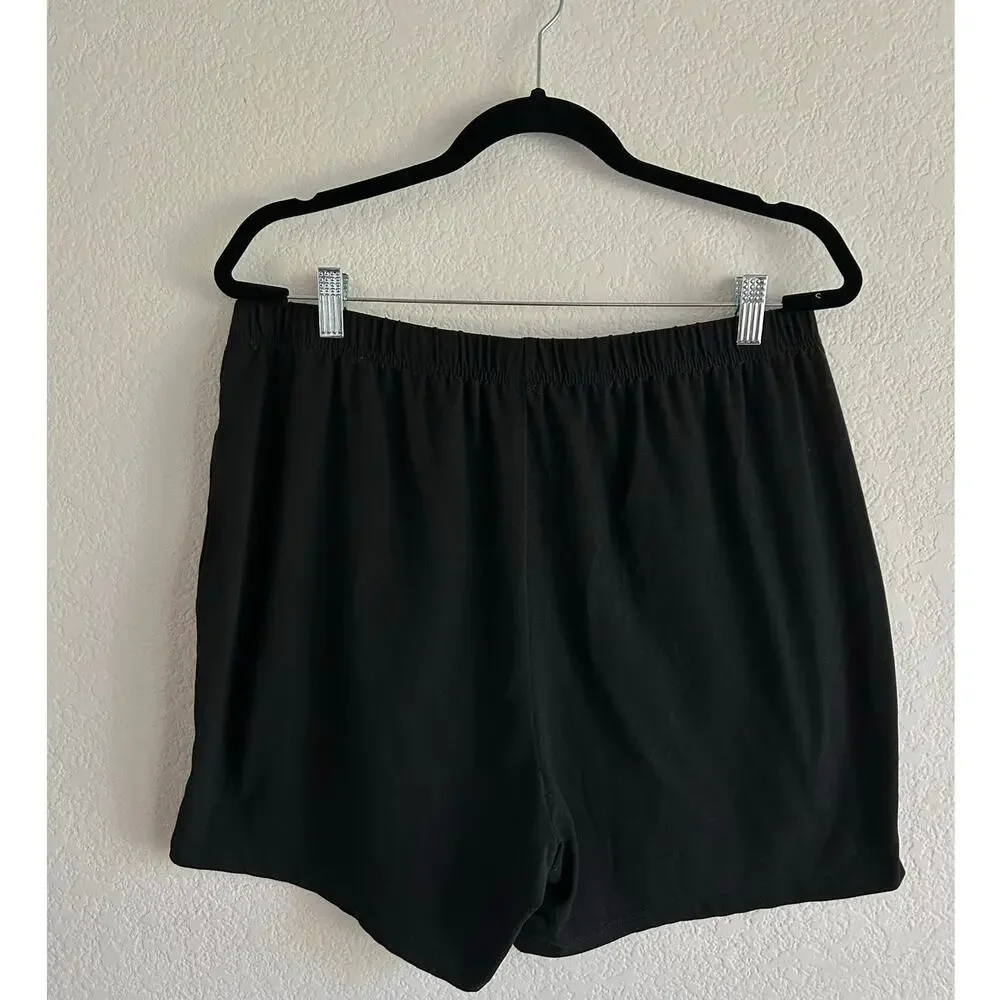 Romwe Powerpuff Girls Cartoon Letter Graphic Biker Black Shorts Plus Size 3XL - Picture 7 of 14